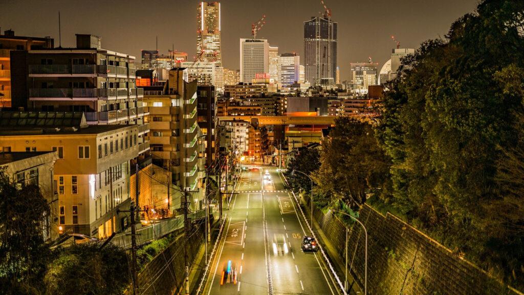 みなとみらい方面が見える横浜の夜景