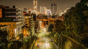 みなとみらい方面が見える横浜の夜景